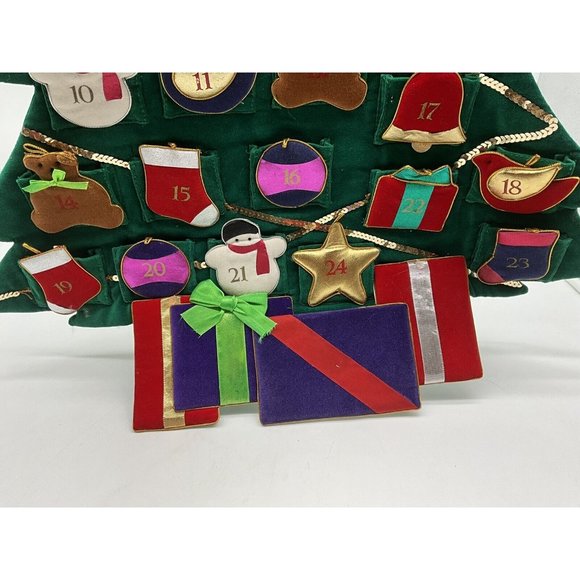 Christmas Tree Fabric Reusuable Advent Calendar 30 Inch long x 23 Inch Wide - Picture 16 of 16